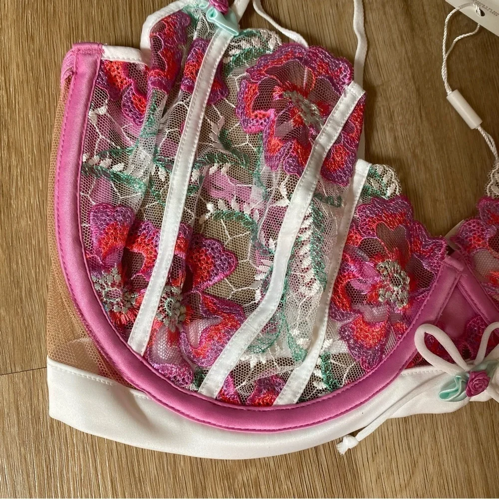 FOR LOVE & LEMONS Festival Floral Underwire Bra 36 DD